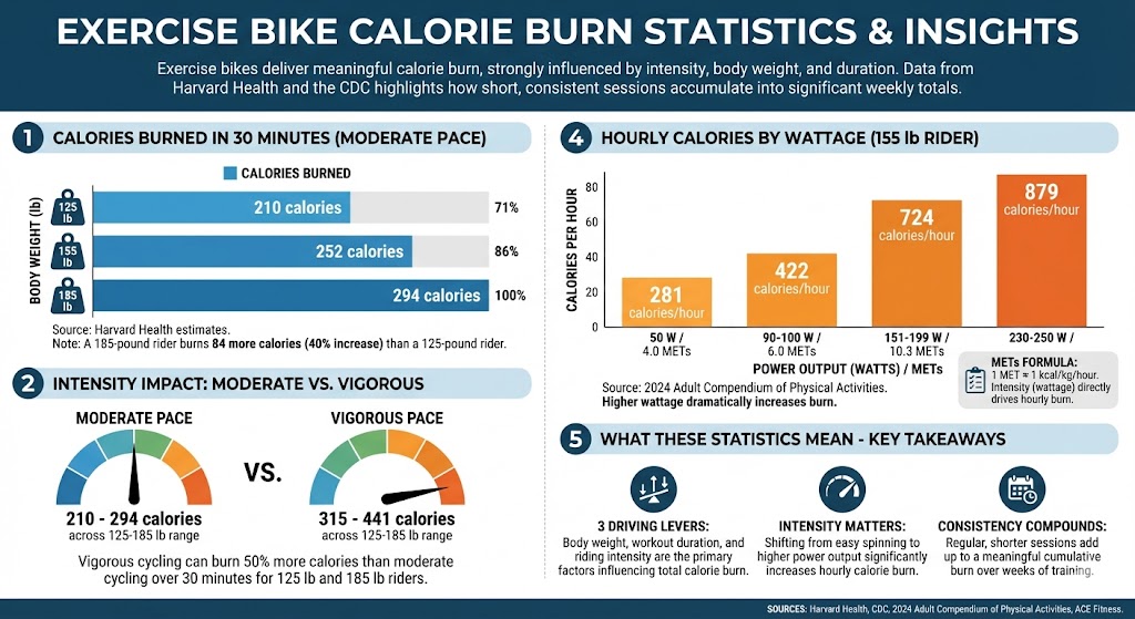 exercise bike calorie burn statistics